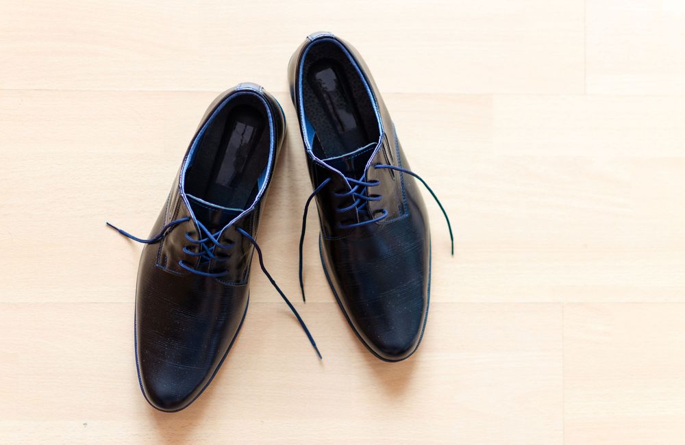 Navy leather oxford shoes — men's shoes