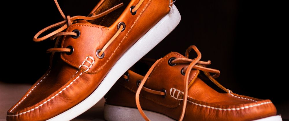 Tan leather boat shoes