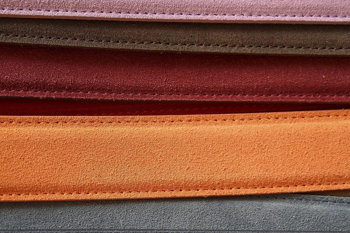 Leather swatches in different colours to choose from for custom-made shoes at Nylex Shoes